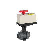 Zawór 2- drogowy  kulowy M1 PVC-U z siłownikiem elektrycznym EO510