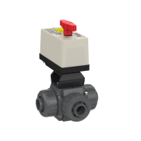 Praher 3-drogowy zawór kulowy S4 Siłownik elektryczny PVC-U EOC230